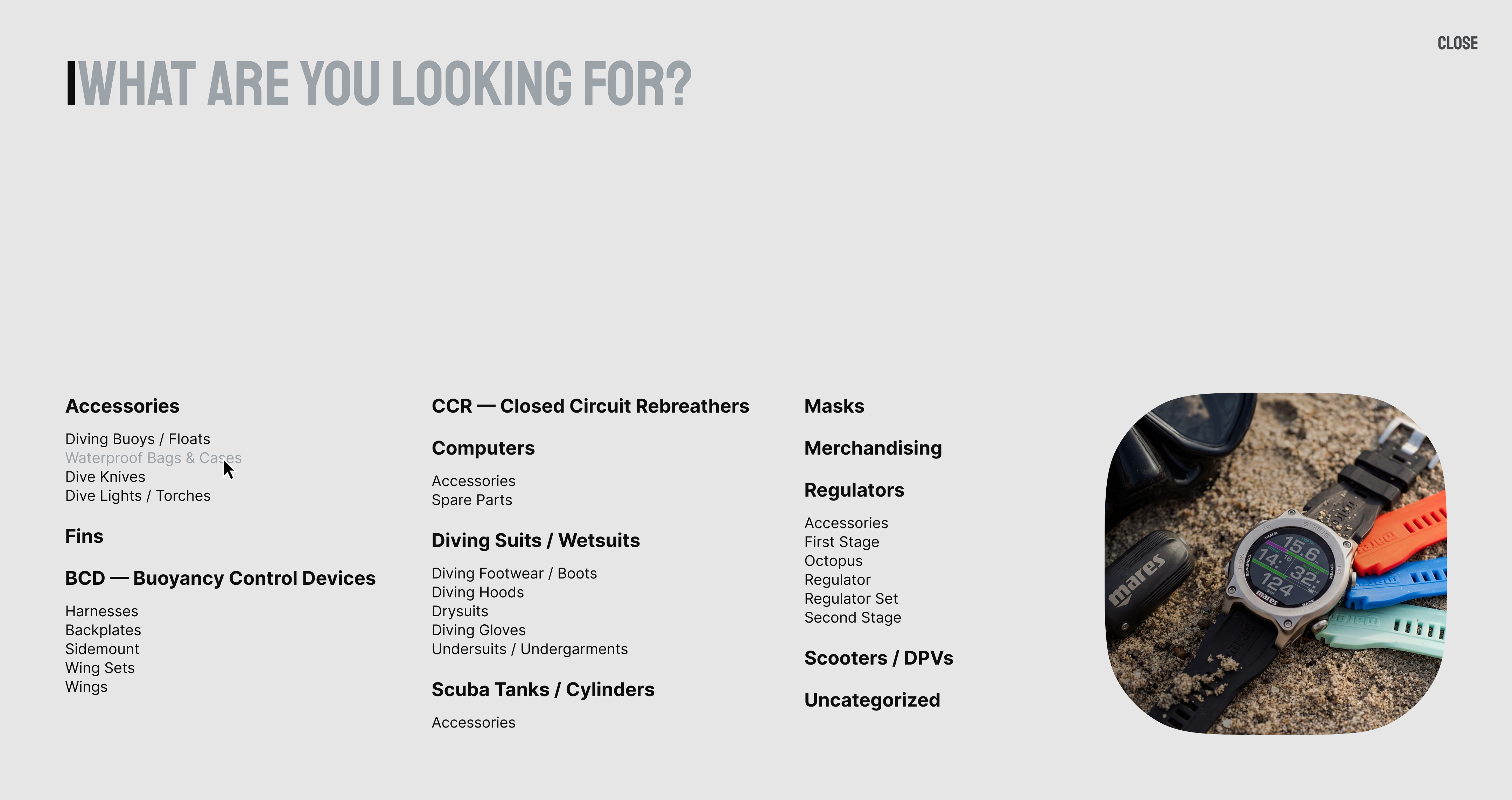 Diveshop site design screen four