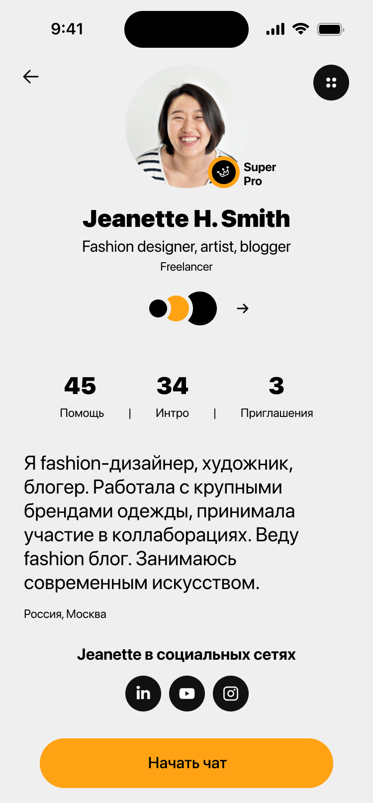 Peerson user account in my circle screen