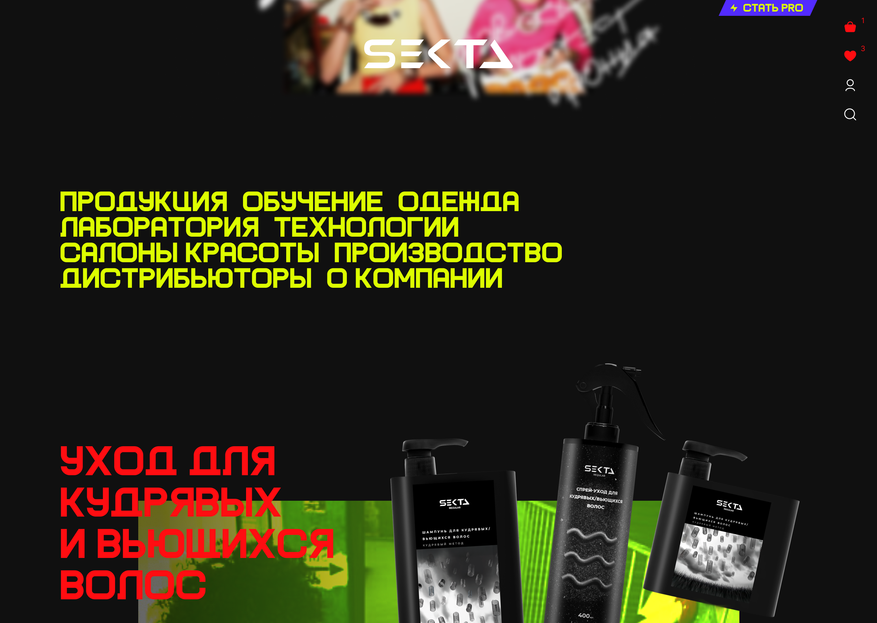 Sekta design concept screen 1 scroll state