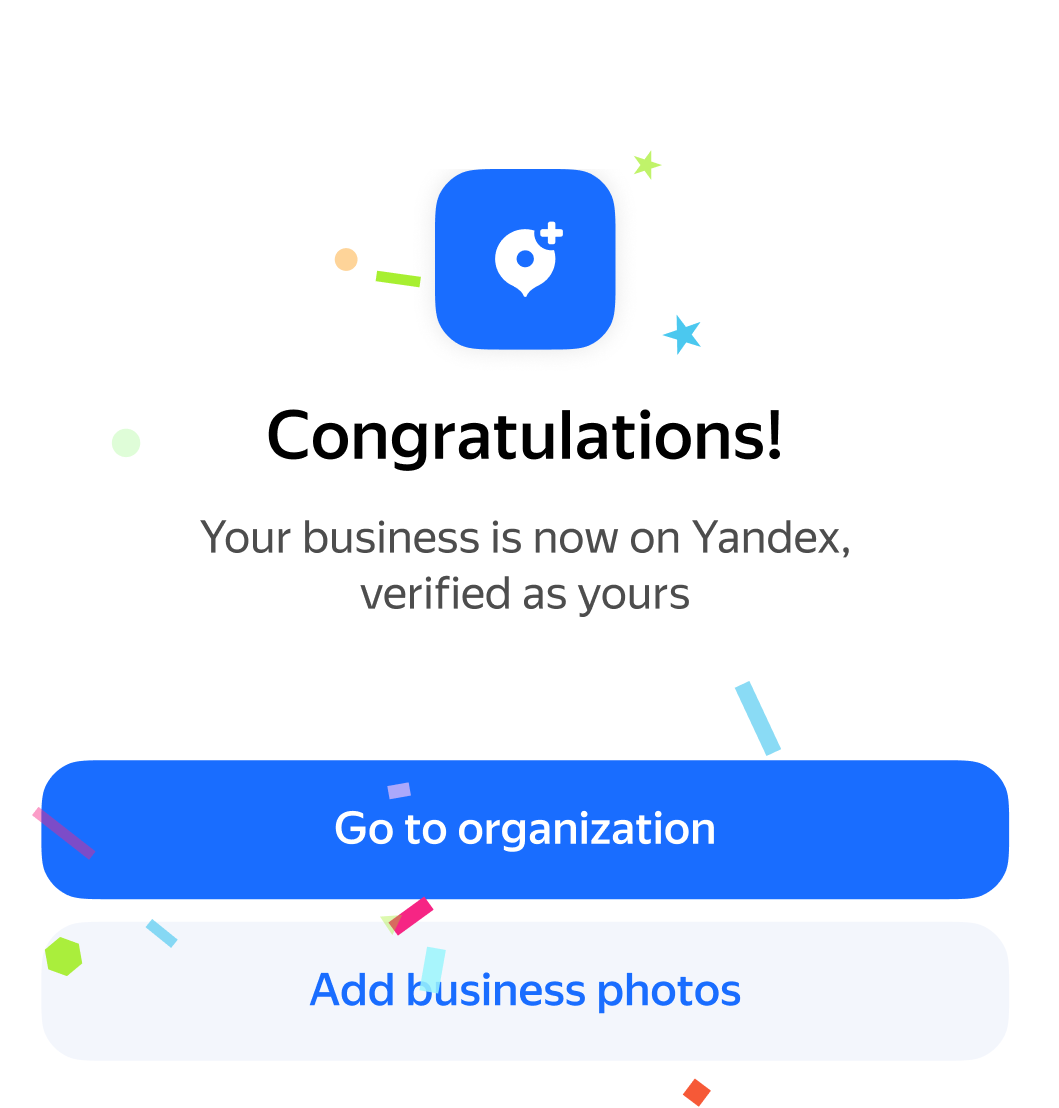Verified organization card overlay